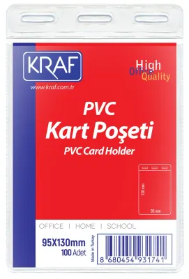 KRAF KART POŞETİ PVC 95x130mm 100 LÜ