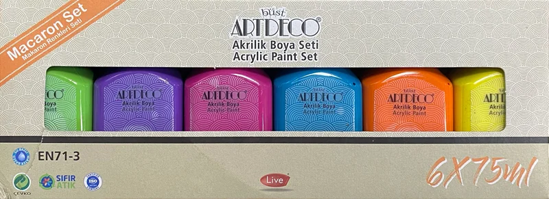 ARTDECO AKRİLİK BOYA SETİ 6x75 ML MAKARON RENKLER Y-070I-AS7 (Best)