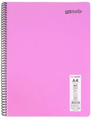 MYNOTE DEFTER FLEX PASTEL PP KAPAK SPİRALLİ A4 72 YP ÇİZGİLİ MFXPA-A472-Ç