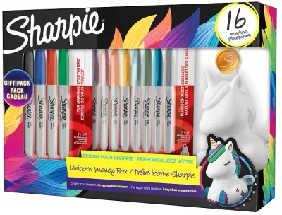SHARPIE PERMANENT SET FINE 16 LI KUMBARA HEDİYELİ TEK BOYNUZ 2164411