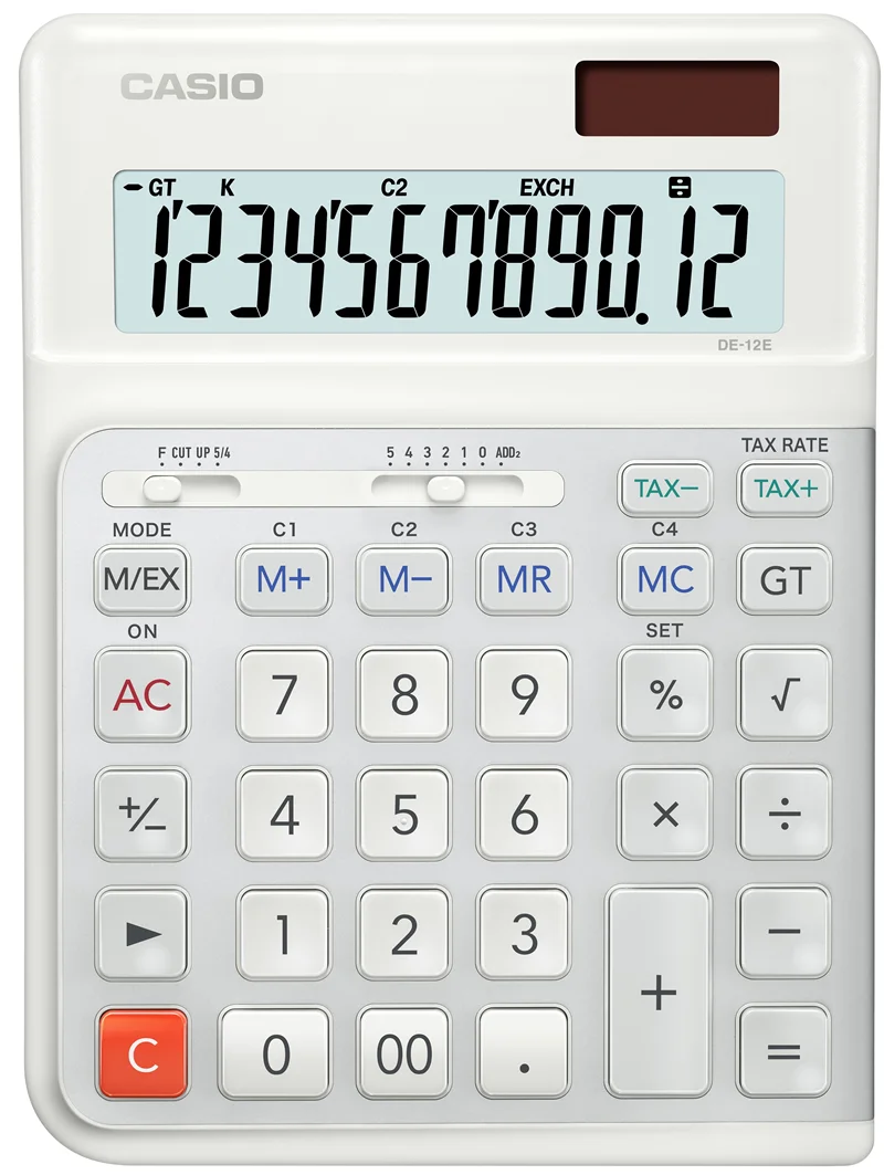 CASIO HESAP MAKİNESİ MASAÜSTÜ DE-12E-WE-W-DP