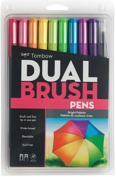 TOMBOW AB-T DUAL BRUSH PEN GRAFİK KALEMİ SETİ 10 RENK BRIGHT T-AB-T-10CBR