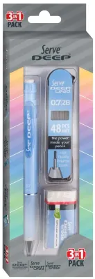 SERVE VERSATİL KALEM DEEP OKUL SETİ 0.7 GÖK MAVİ SV-DEEP3SETGM
