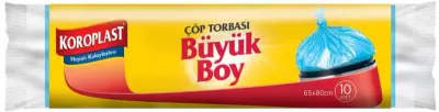 KOROPLAST ÇÖP TORBASI GÜÇLÜ BÜYÜK 65x80 10 LU ST01500320