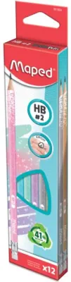MAPED KURŞUN KALEM BLACK PEP'S DECO GLITTER SİLGİLİ HB 12 Lİ 851804