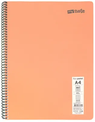 MYNOTE DEFTER FLEX PASTEL PP KAPAK SPİRALLİ A4 96 YP DÜZ MFXPA-A496-D