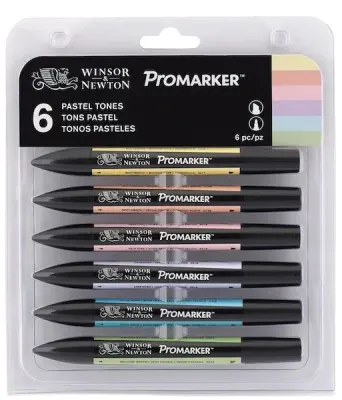 W&N PROMARKER KALEM SET 6 RENK PASTEL TONES (PASTEL TONLAR) WN-0290028