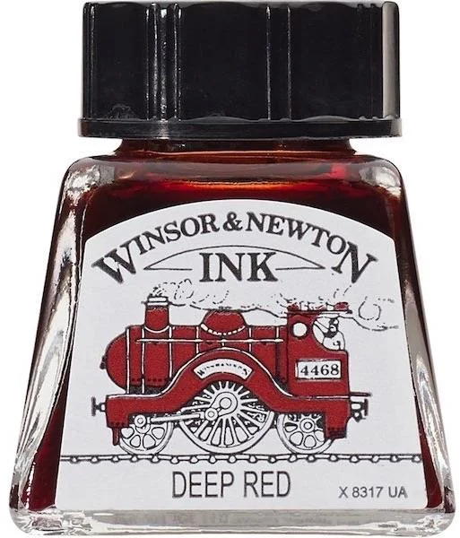 W&N ÇİZİM MÜREKKEBİ DRAWING INK 14 ML DEEP RED 227 WN-1005227