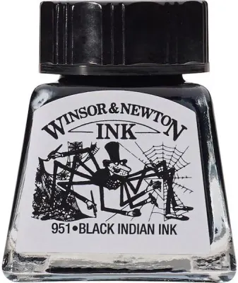 W&N ÇİZİM MÜREKKEBİ DRAWING INK 14 ML BLACK 030 WN-1005030