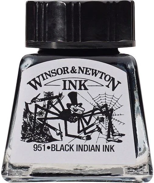 W&amp;N ÇİZİM MÜREKKEBİ DRAWING INK 14 ML BLACK 030 WN-1005030