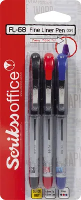 SCRIKSS OFFICE FINE LINER FL-68 0.6 KARIŞIK 3 LÜ BLS.