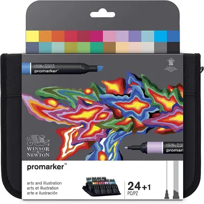 W&N PROMARKER KALEM SET 24 RENK ART AND ILLUSTRATİON (SANAT VE İLLÜSTRASYON TONLARI ÇANTALI) WN-0290