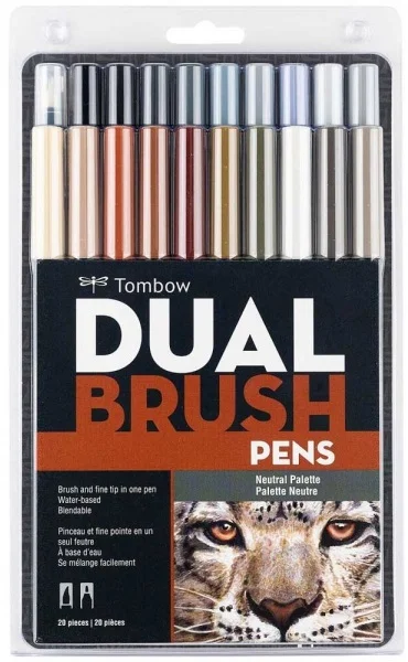 TOMBOW AB-T DUAL BRUSH PEN GRAFİK KALEMİ SETİ 20 RENK NEUTRAL (194) T-AB-T-20CNE