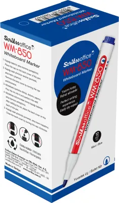 SCRIKSS OFFICE BEYAZ TAHTA KALEMİ WM-850 MAVİ 12 Lİ KUTU