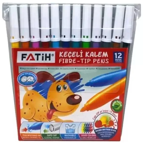 FATİH KEÇELİ KALEM 12 RENK SLİM FA34015SKK12R (Best)