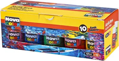 NOVA COLOR AKRİLİK BOYA ŞİŞE 17 ML 10 LU NC-2007
