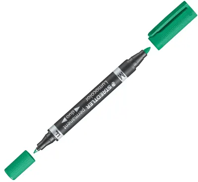 STAEDTLER PERMANENT MARKÖR LUMOCOLOR DUO YUVARLAK ÇİFT UÇ YEŞİL 348-5