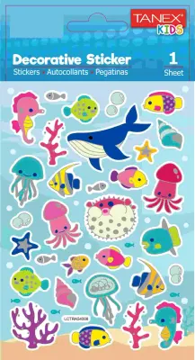 TANEX STICKER OKYANUS CANLILARI-2 SERİSİ 5 ADET TNX-25190