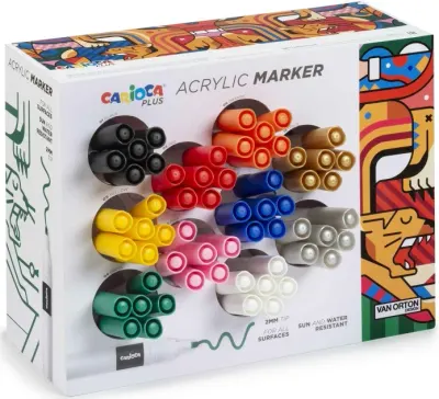 CARIOCA PLUS AKRİLİK MARKER 10 RENK 60 LI STAND 52040
