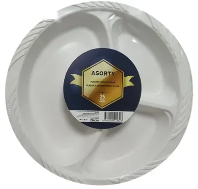 ASORTY TABAK PLASTİK 3 GÖZLÜ 26 CM 500 ADET 010724