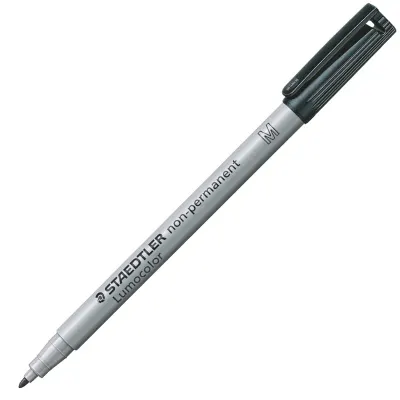 STAEDTLER ASETAT KALEMİ LUMOCOLOR NON-PERMANENT M UÇ SİYAH 315-9