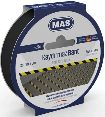 MAS KAYDIRMAZ BANT 25 MM x 5 M SİYAH 2654 (Best)