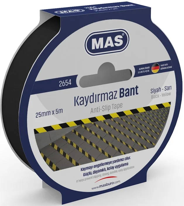 MAS KAYDIRMAZ BANT 25 MM x 5 M SİYAH 2654 (Best)