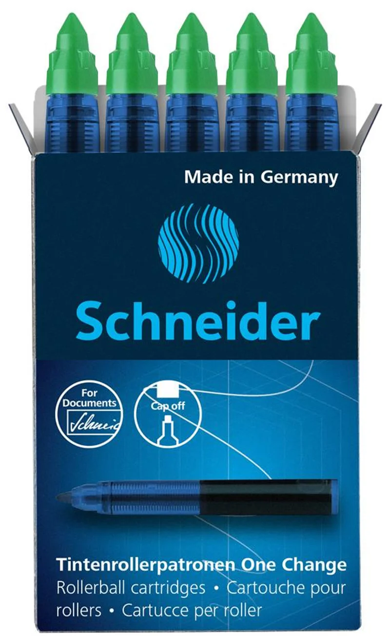 SCHNEIDER ROLLER KALEM  REFİLİ ONE CHANGE 5 Lİ KUTU YEŞİL SCR363