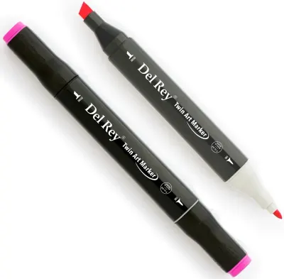 DEL REY GRAFİK MARKÖR TWIN MN-DR126 FLUORESCENT PINK (Best)