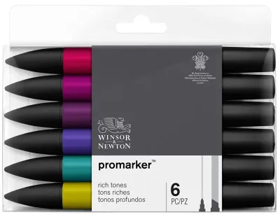 W&N PROMARKER KALEM SET 6 RENK RICH TONES (ZENGİN TONLAR) WN-0290111