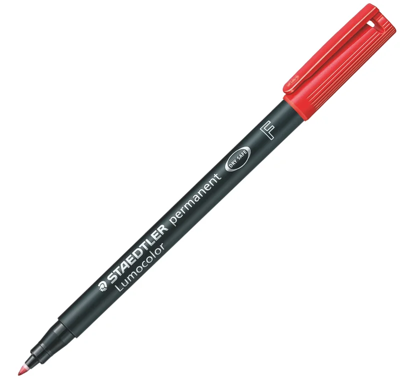 STAEDTLER ASETAT KALEMİ LUMOCOLOR F UÇ KIRMIZI 318-2
