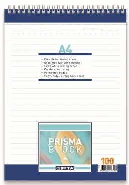 GIPTA BLOKNOT PRISMA A4 SPİRALLİ KARTON KAPAK 100 YP. ÇİZGİLİ 1376