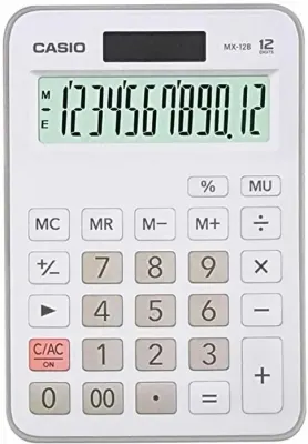 CASIO HESAP MAKİNESİ MASAÜSTÜ MX-12B-WE 12 HANE BEYAZ