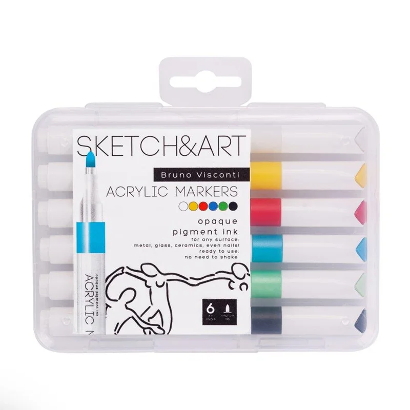BRUNO VISCONTI SKETCH &amp; ART AKRİLİK MARKER 6 RENK  22-0125