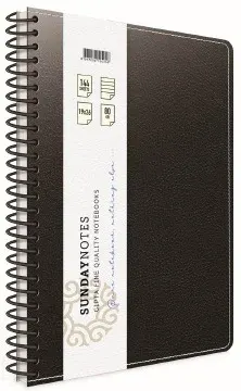 GIPTA DEFTER SUNDAY NOTES 17X24 SPİRALLİ DERİ KAPAKLI 140 YP. KARELİ 5043