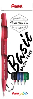 PENTEL İMZA KALEMİ SING PEN BRUSH SES15C 4 LÜ BLS. (A-B-C-D) Y SES15-4