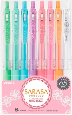 ZEBRA JEL KALEM SARASA PASTEL 0.5 SET 8 Lİ BLS. SRC-0.5-8C-PST