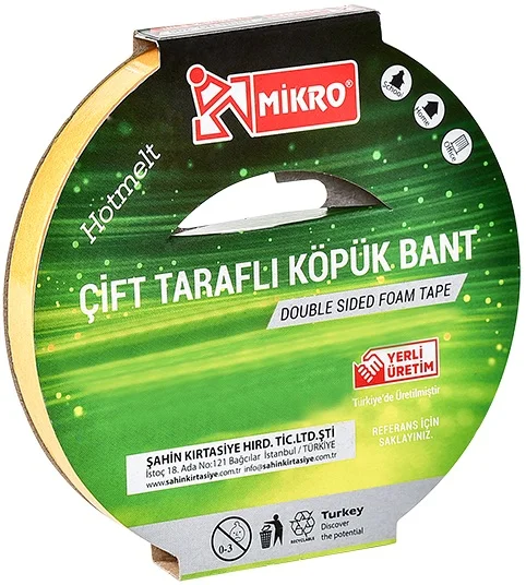 MİKRO ÇİFT TARAFLI KÖPÜK BANT 12 MM x 5M BNT200