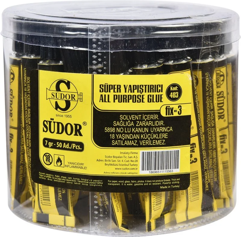 SÜDOR YAPIŞTIRICI FIX SOLVENT BAZLI NO: 3 7gr SD403