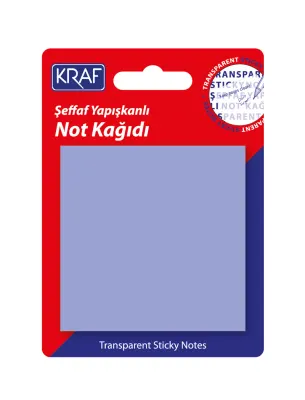 KRAF YAPIŞKANLI NOT KAĞIDI 76x76 50 YP ŞEFFAF MOR 7676TR