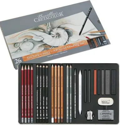 CRETACOLOR TEACHER'S CHOİCE ADVANCED DRAWİNG SET PROFESYONEL ÇİZİM SETİ METAL KUTU 27 PARÇA 40042