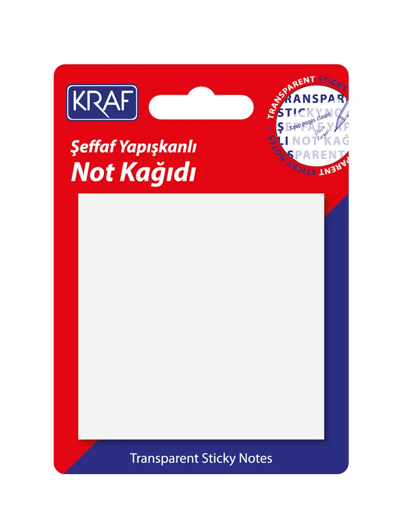 KRAF YAPIŞKANLI NOT KAĞIDI 76x76 50 YP ŞEFFAF 7676TR