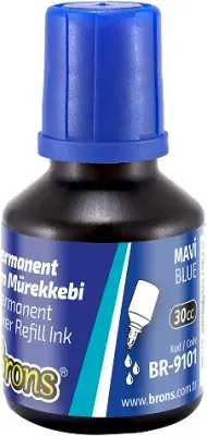 BRONS PERMANENT MARKER MÜREKKEBİ MAVİ 30 CC BR-9101 (Best)