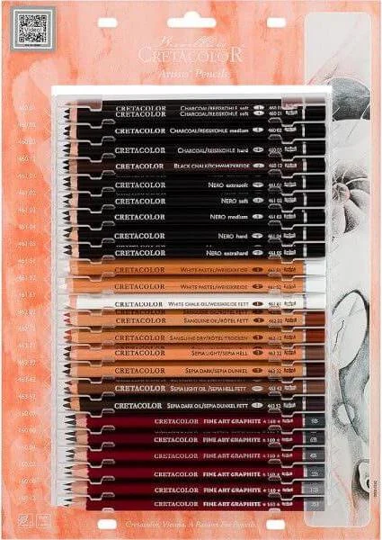 CRETACOLOR PAD DISPLAY SKETCHİNG (18X3 ARTİST PENCİLS & 6X3 CLEOS FİNE ART GRAPHİTE) 10000-0282P