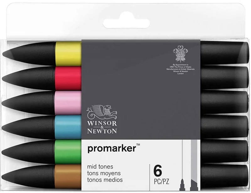 W&N PROMARKER KALEM SET 6 RENK MID TONES (ARA TONLAR) WN-0290112