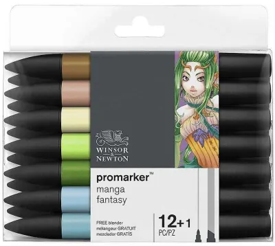W&N PROMARKER KALEM SET 12 RENK + KARIŞTIRICI MANGA FANTASY WN-0290142
