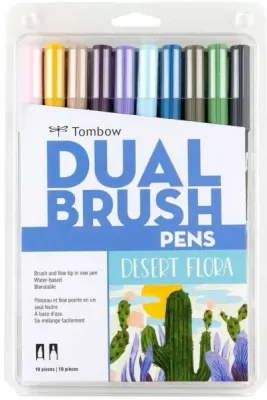 TOMBOW AB-T DUAL BRUSH PEN GRAFİK KALEMİ SETİ 10 RENK DESERT FLORA (197) T-AB-T-10CDE