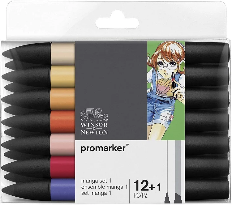 W&N PROMARKER KALEM SET 12 RENK + KARIŞTIRICI MANGA EXPANSION PACK 1 WN-0290139