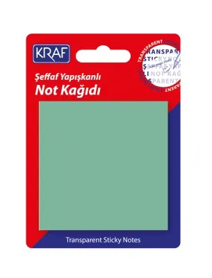 KRAF YAPIŞKANLI NOT KAĞIDI 76x76 50 YP ŞEFFAF YEŞİL 7676TR