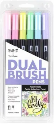 TOMBOW AB-T DUAL BRUSH PEN GRAFİK KALEMİ SETİ 6 RENK PASTEL (213) T-AB-T-6CPAWMT